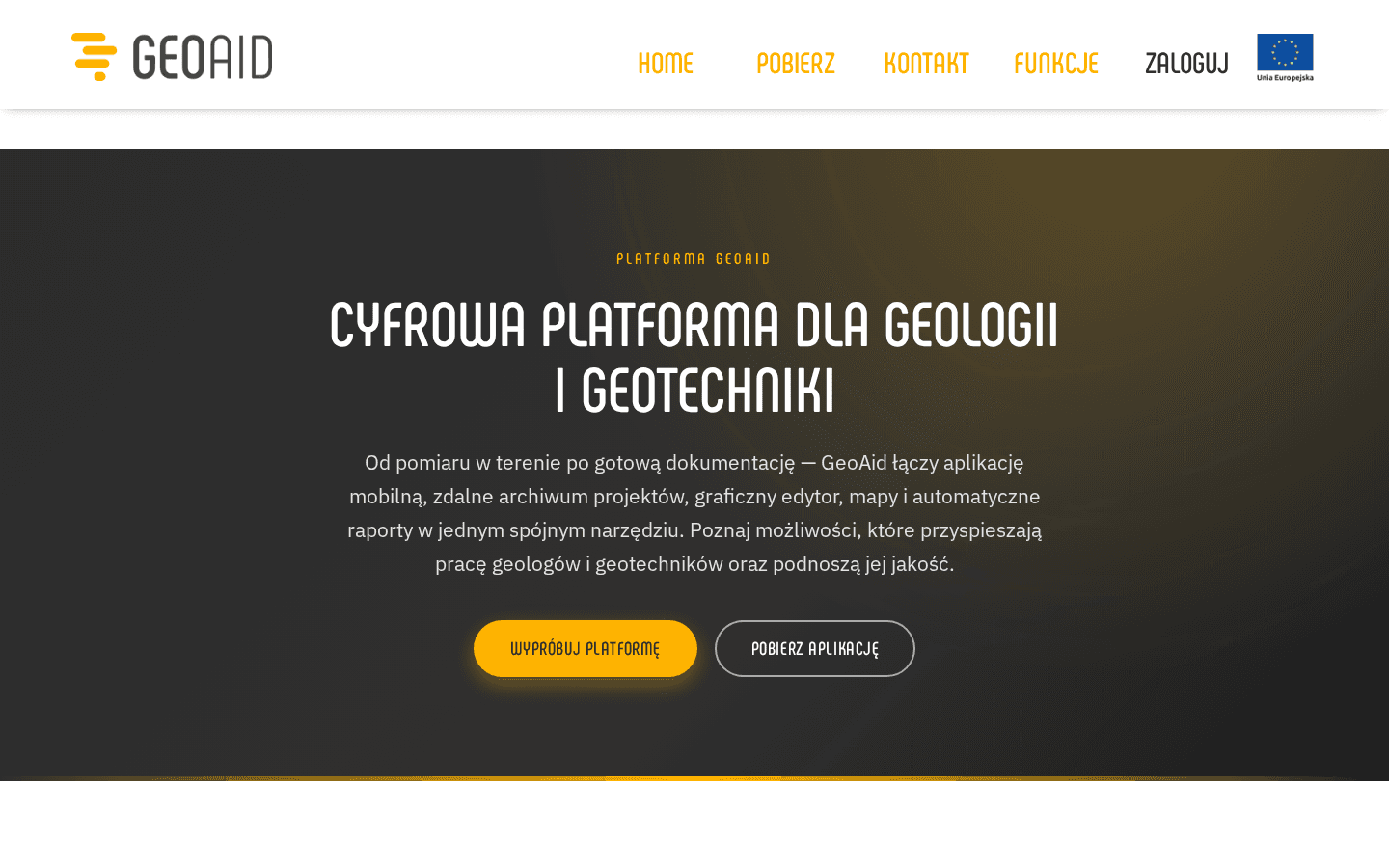Zrzut ekranu strony GeoAid