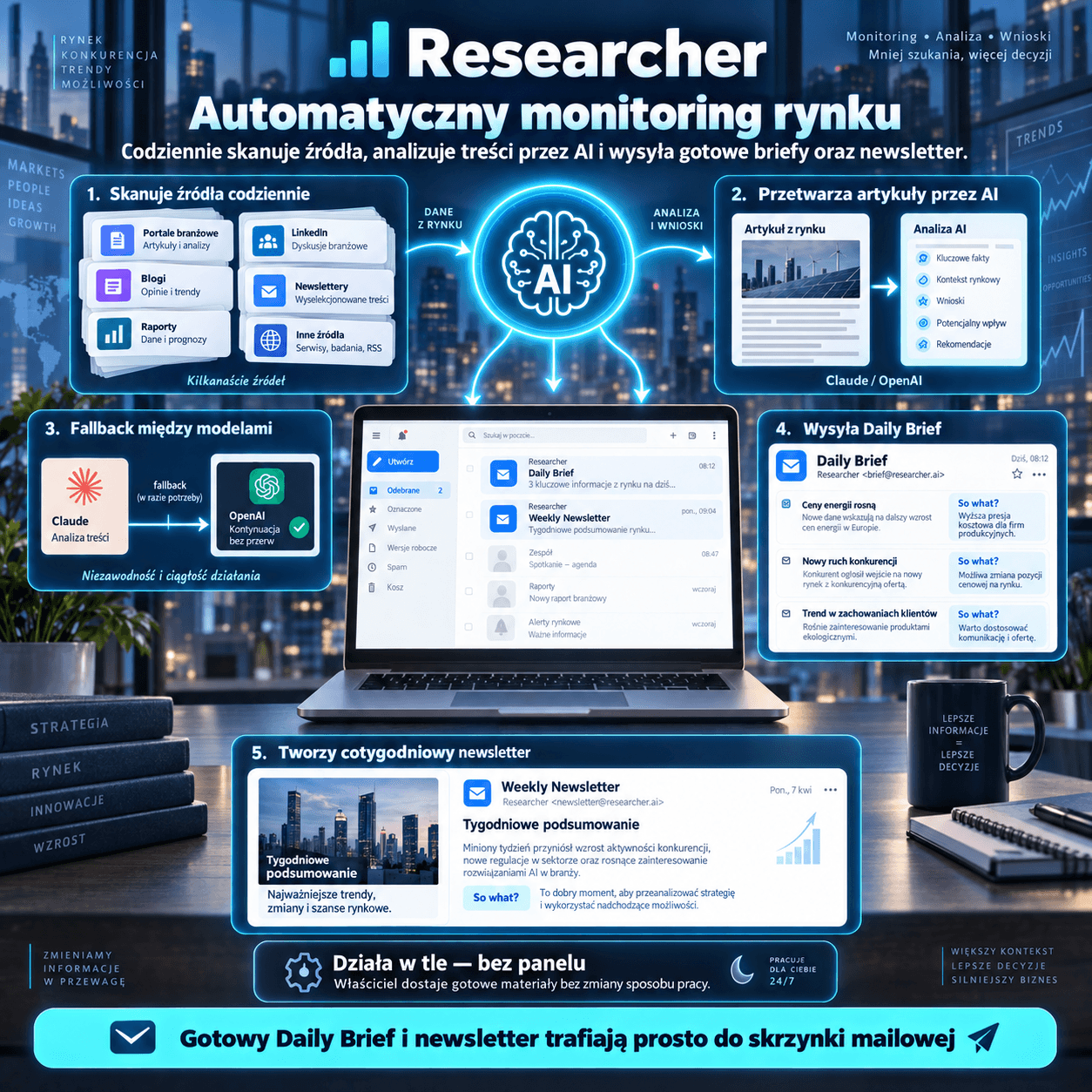Zrzut ekranu strony Researcher